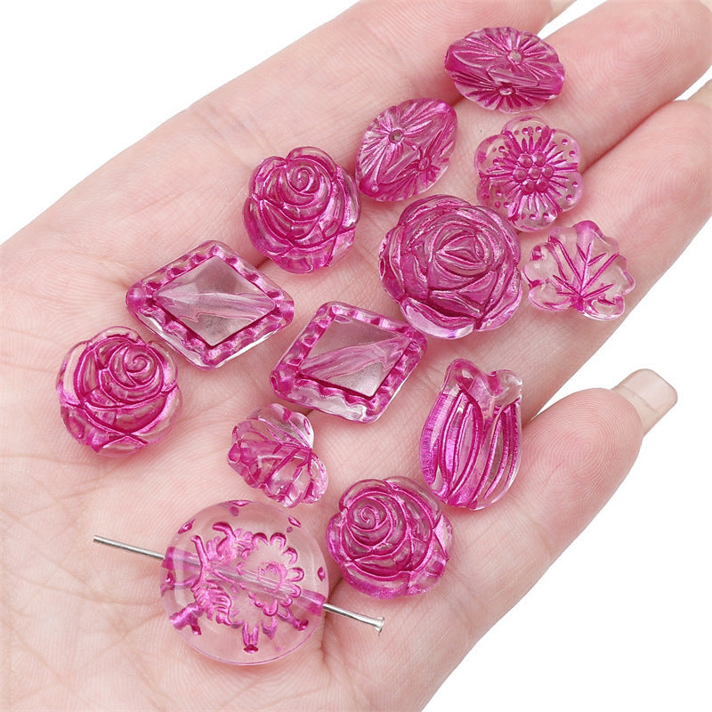 Acrylic Transparent Vintage Frosted Gold Scattered Beads Jewelry Accessories