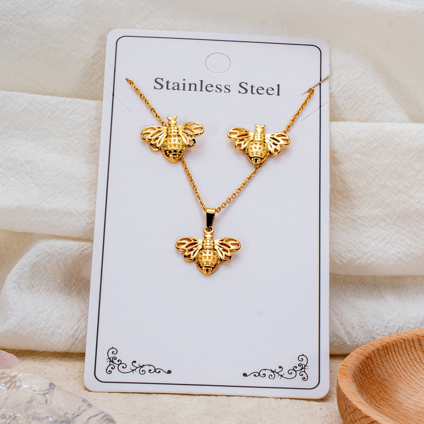 Fashion Personality Stainless Steel Light Luxury Jewelry Set