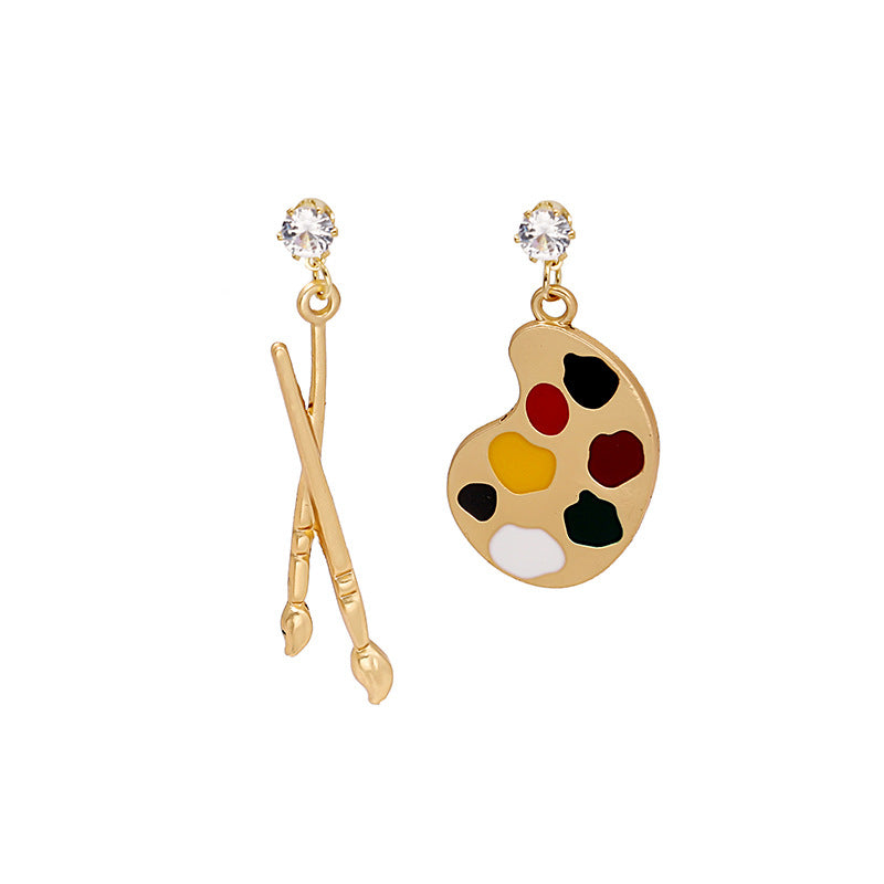 Fun Brush Drawing Board Retro Hipster Style Earrings