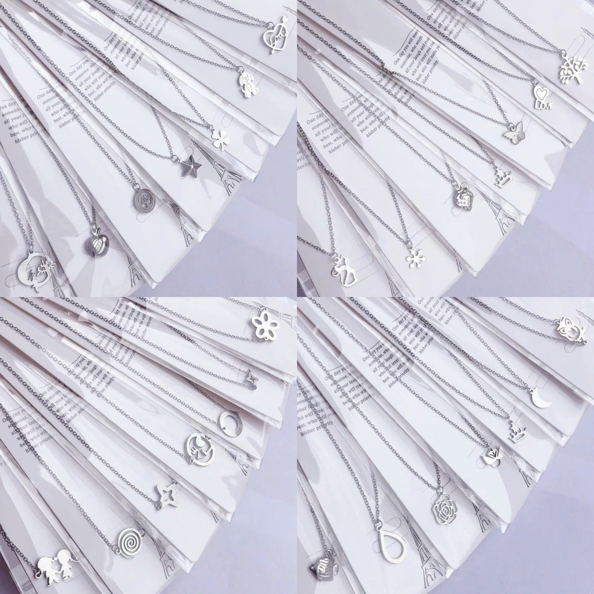Style Sweet Fashion Personality Titanium Steel Mixed Necklaces