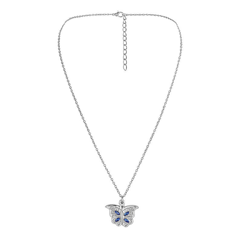 Women's Butterfly Heart Shape Album Box Necklace