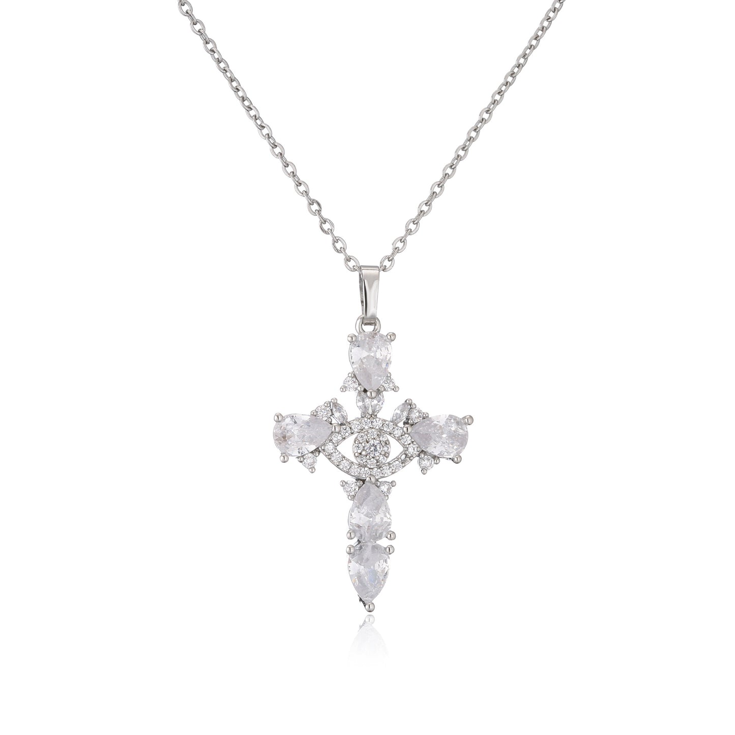 Ornament Micro Inlaid Zircon Cross Religious Necklaces