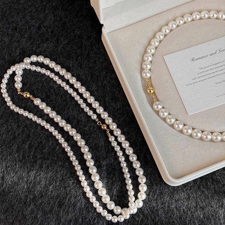 Pearl Twin Clavicle Chain Light Luxury Necklaces