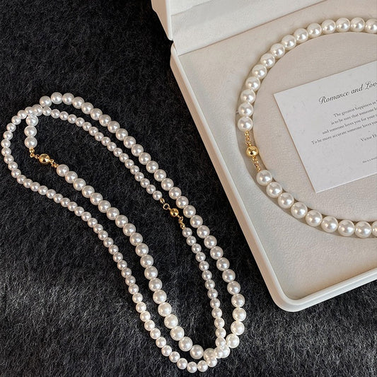 Pearl Twin Clavicle Chain Light Luxury Necklaces