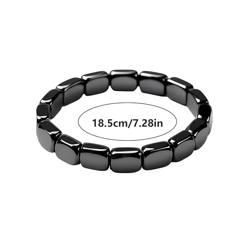 Hematite Stretch Fashion Hand-made Beaded Square Apple Bracelet