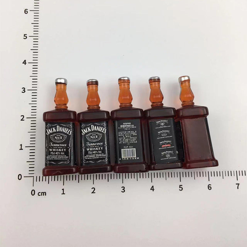 English Wine Synthetic Resin Three-dimensional Small Bottle Cream Jewelry Accessories