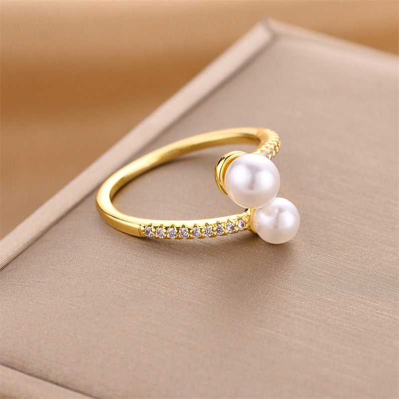 Women's Style Personalized Advanced Light Luxury Pearl Rings