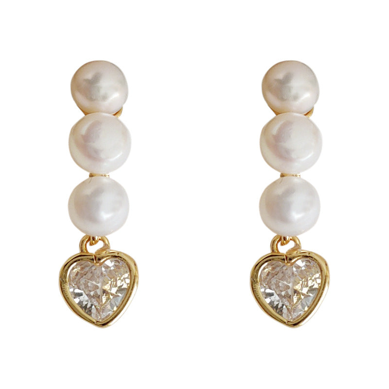 Inlaid Zircon High-grade Affordable Luxury Fashion Sier-plated Pin Stud Earrings
