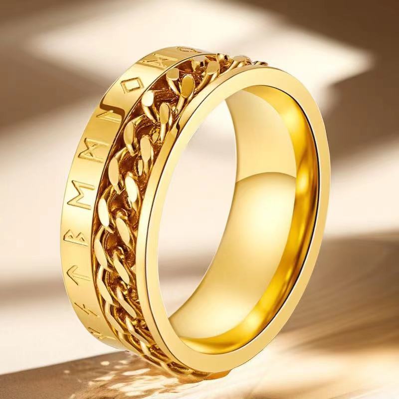 Stainless Steel Rotating Chain Decompression Roman Rings