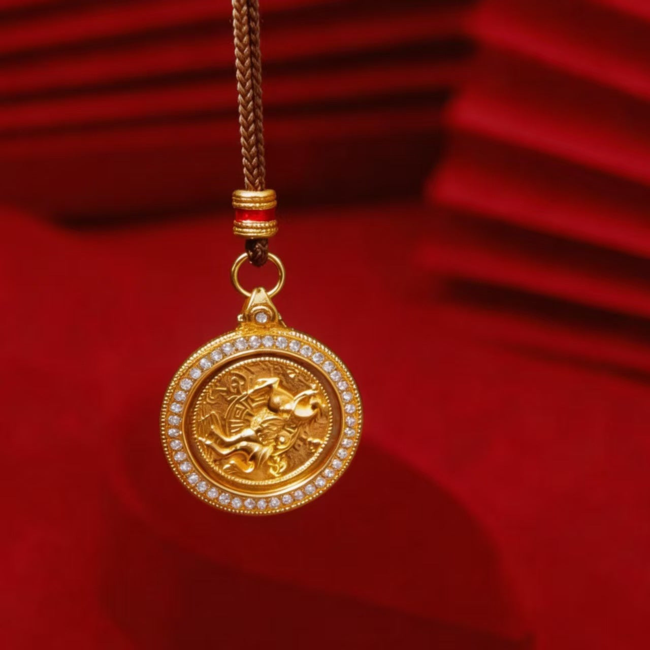 Women's & Men's Gourd Yellow God Of Wealth Buddha Mixed Alloy Retro National Necklace