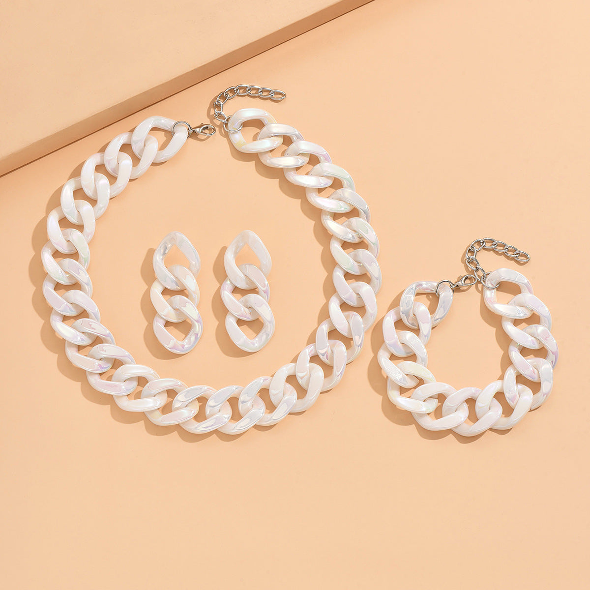 Fashion Stitching Acrylic Chain Leopard Print Personality Bracelets