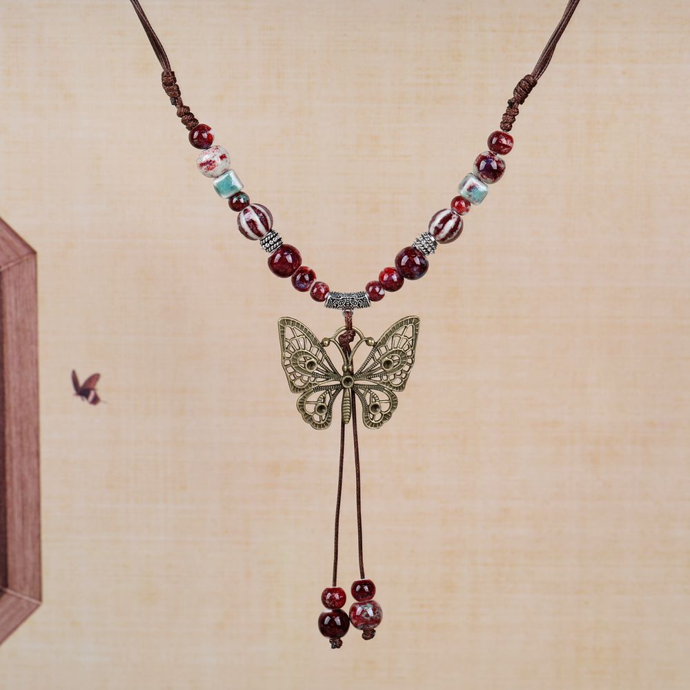 Chinese Ethnic Style Butterfly Niche Ancient Necklaces
