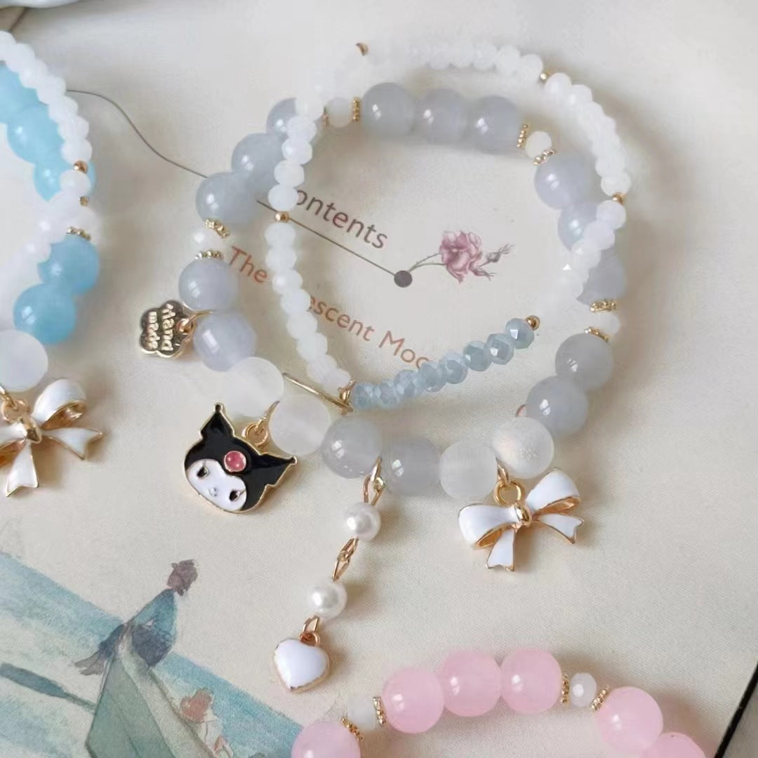 Women's Pearl Korean Super Cute Cartoon Beaded Bracelets