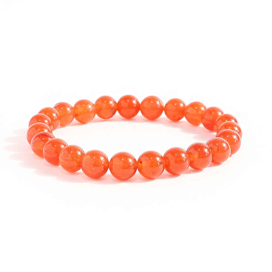 Natural Stone Beaded Stretch Agate Round Beads Turquoise Pink Bracelet