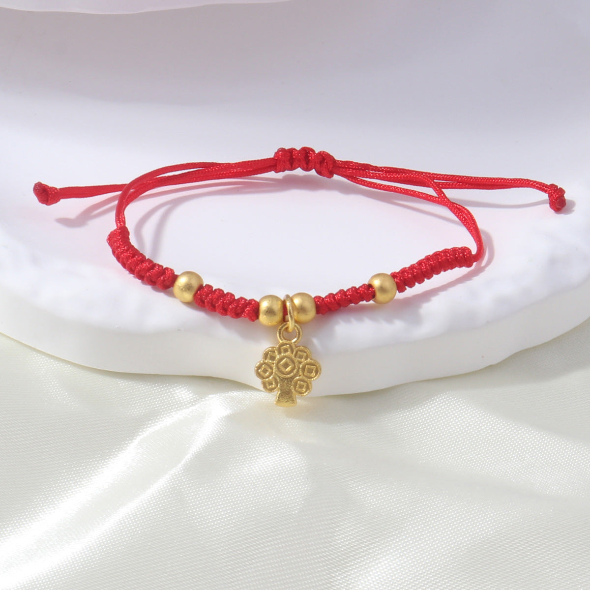 Braided Red Rope Auspicious Language Butterfly Fortune Cat Safe Joy Bracelets