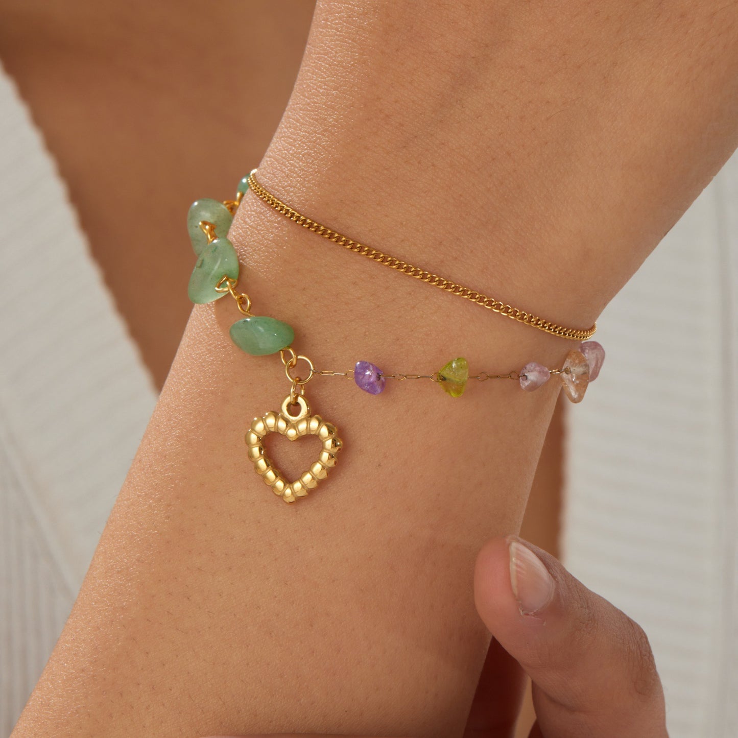 Women's Steel Colorful Gravel Simple Design Fresh Bracelets