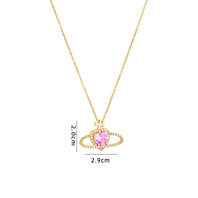 Design Personality Inlaid Zircon Love Accessories Necklaces