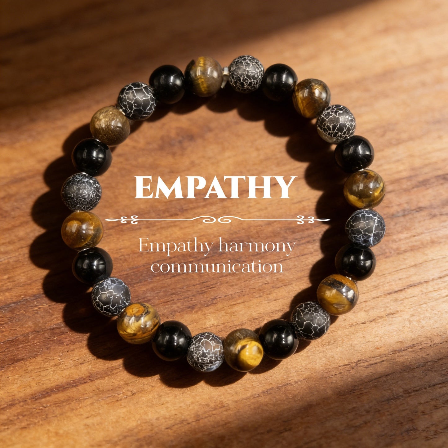 Agate Tigereye Black Glass Natural Stone Bracelet