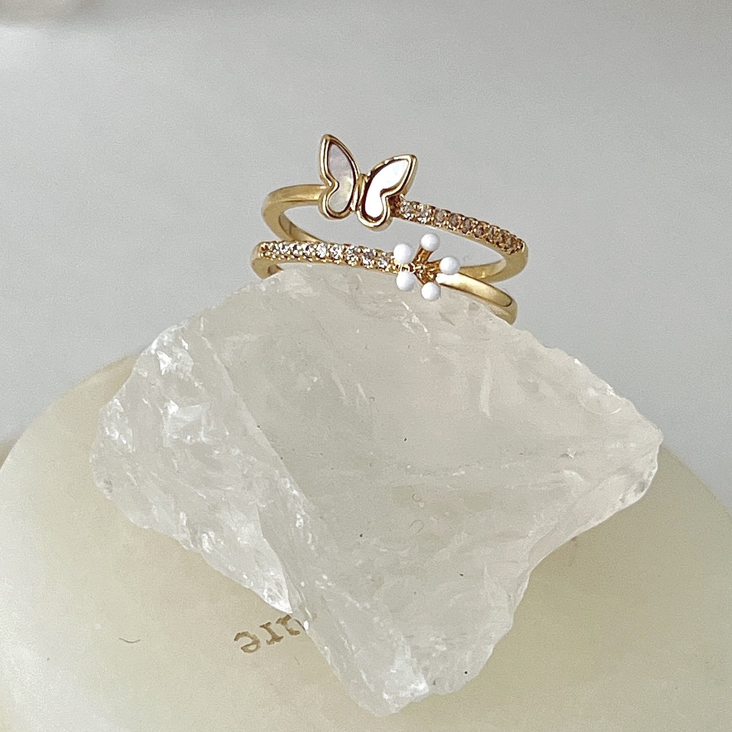 Glaze Enamel Butterfly Female Purple Special Interest Light Rings