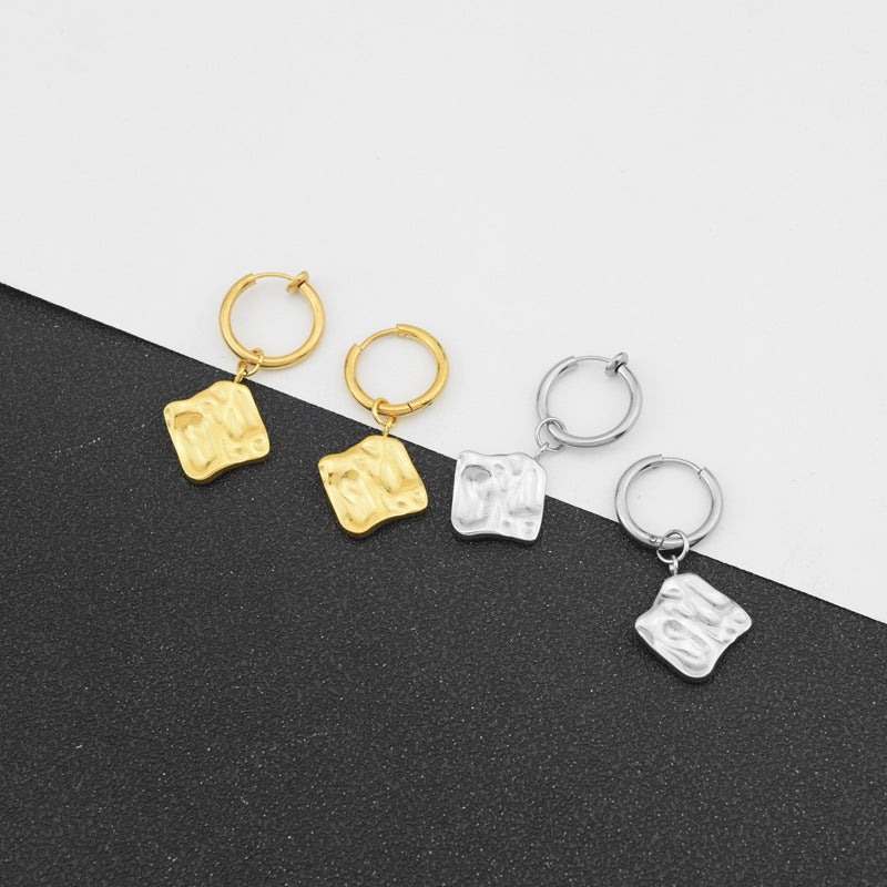 Women's Fashion Stainless Steel Square Ear Clip Rings