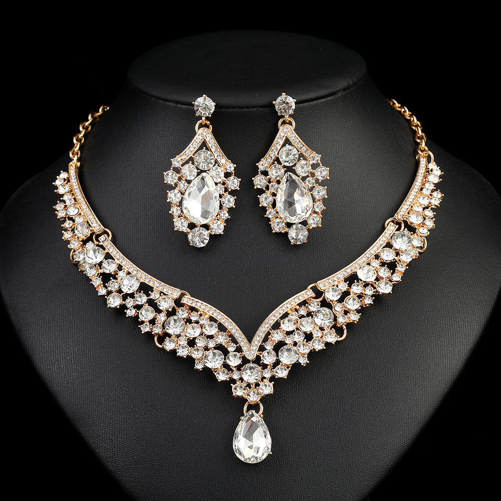 Vintage Exaggerated Luxury Crystal Banquet Formal Necklaces