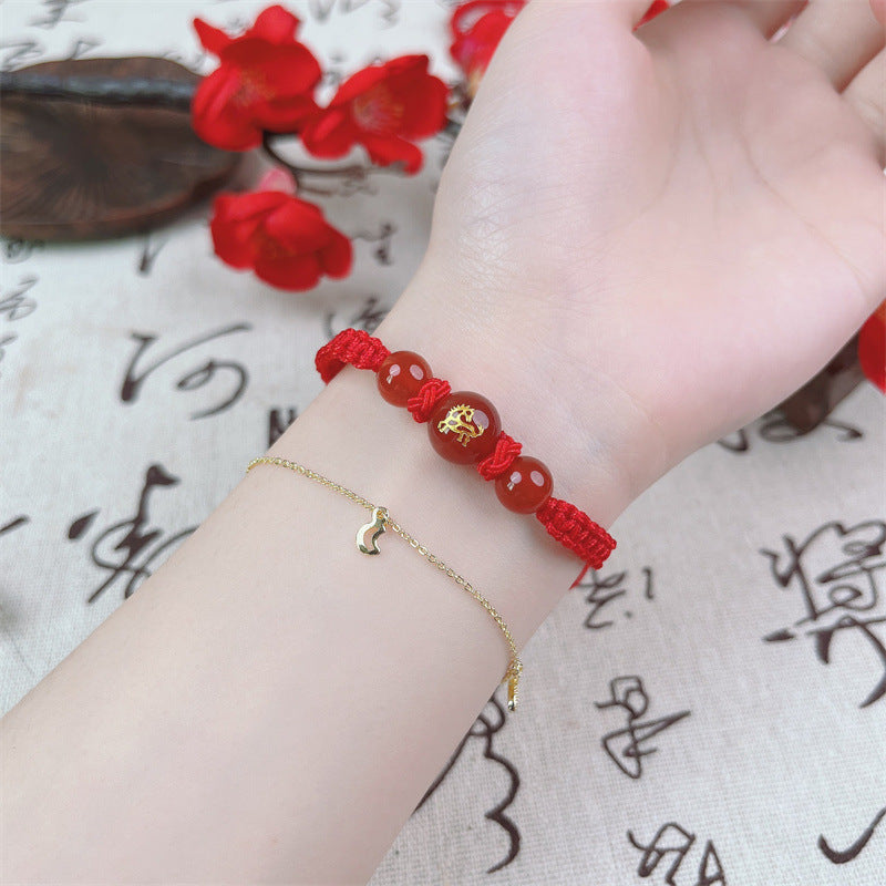 Horse Zodiac Red Rope Anniversary Year Carrying Strap Rabbit Rat Bracelet