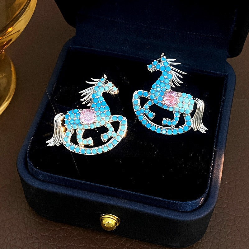 Needle Temperament Entry Lux Micro Inlaid Zircon Swan Exquisite Stylish Stud Earrings