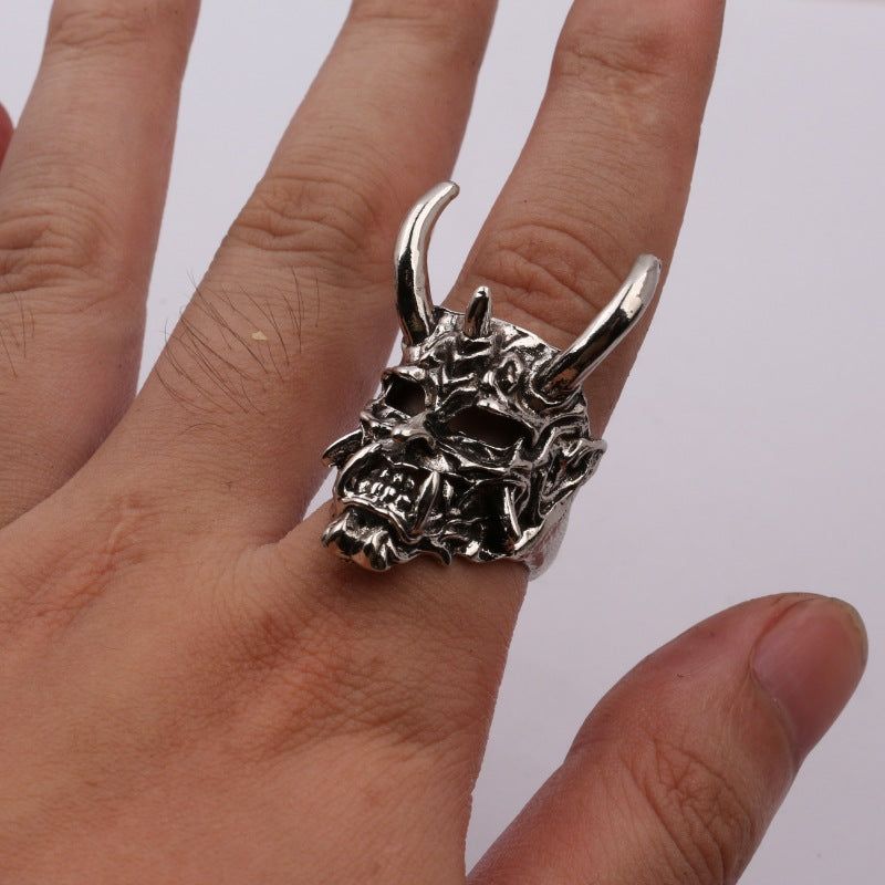 Distressed Ghost Mask Street Boys Punk Trendy Ring