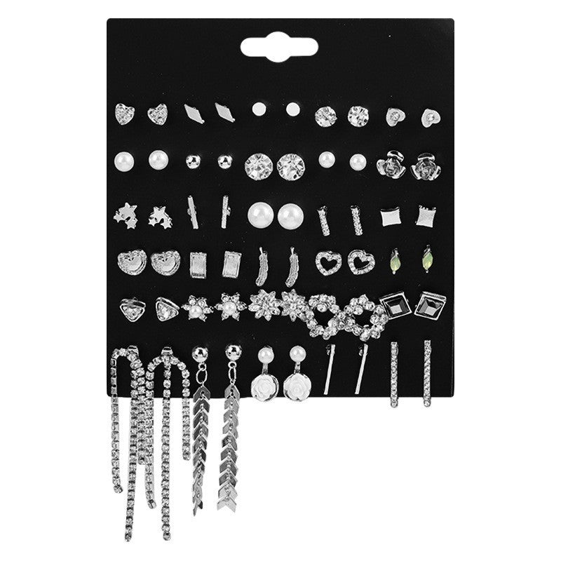 Metal Irregular Geometry Pairs Earings Vintage Pearl Earrings