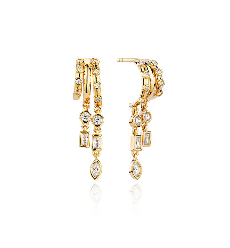 Live Sier Personalized Diamond Overlay Rivet Earrings