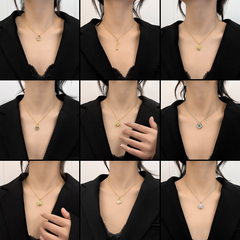 Korean Fairy Temperamental Simple Love Pearl Clavicle Necklace