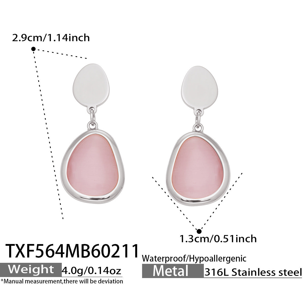 Li Affordable Luxury Style Cut Water Drop-shaped Opal Female Stainless Necklaces