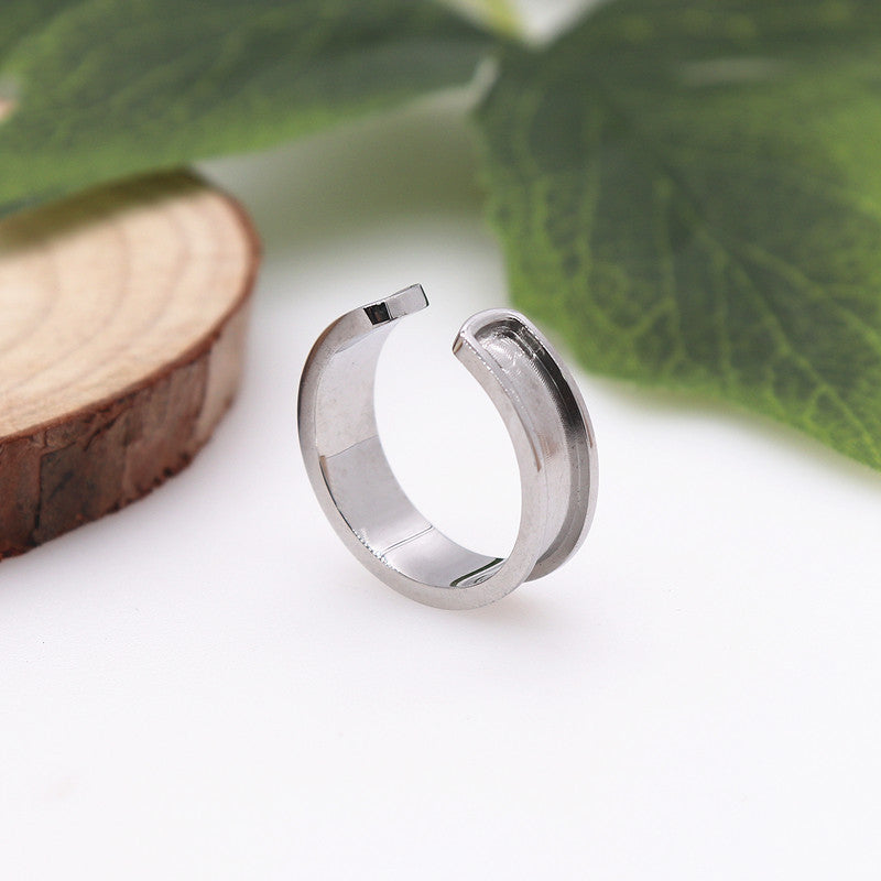Opening Stainless Steel Groove Veneer Simple Hardware Ring