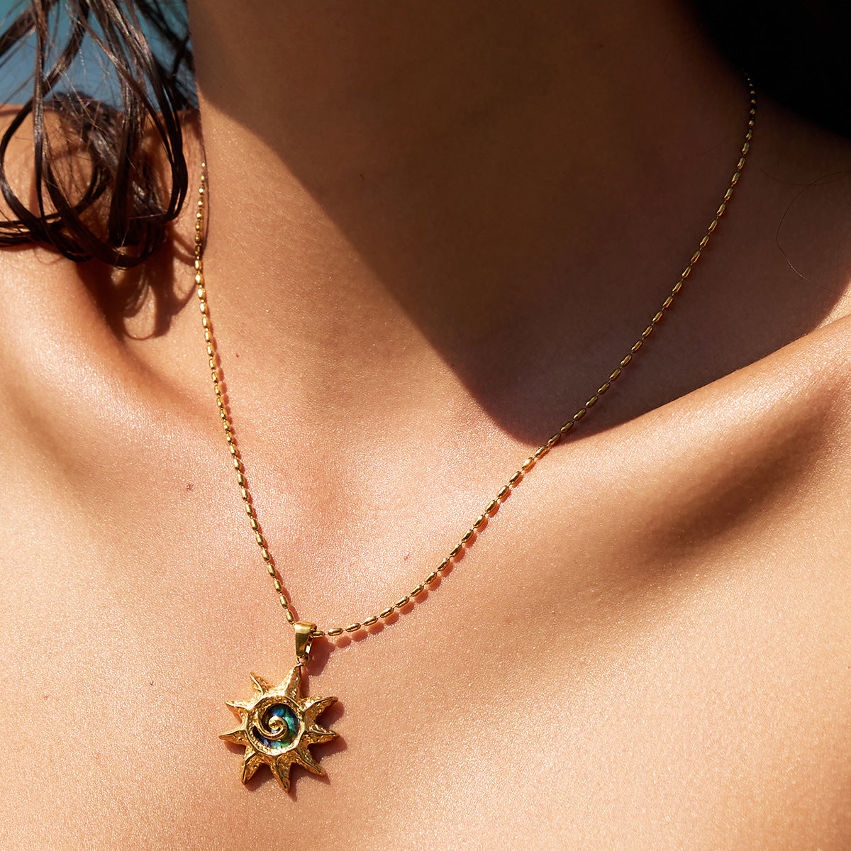 Shell Titanium Steel Female Summer Stainless Marine Necklaces