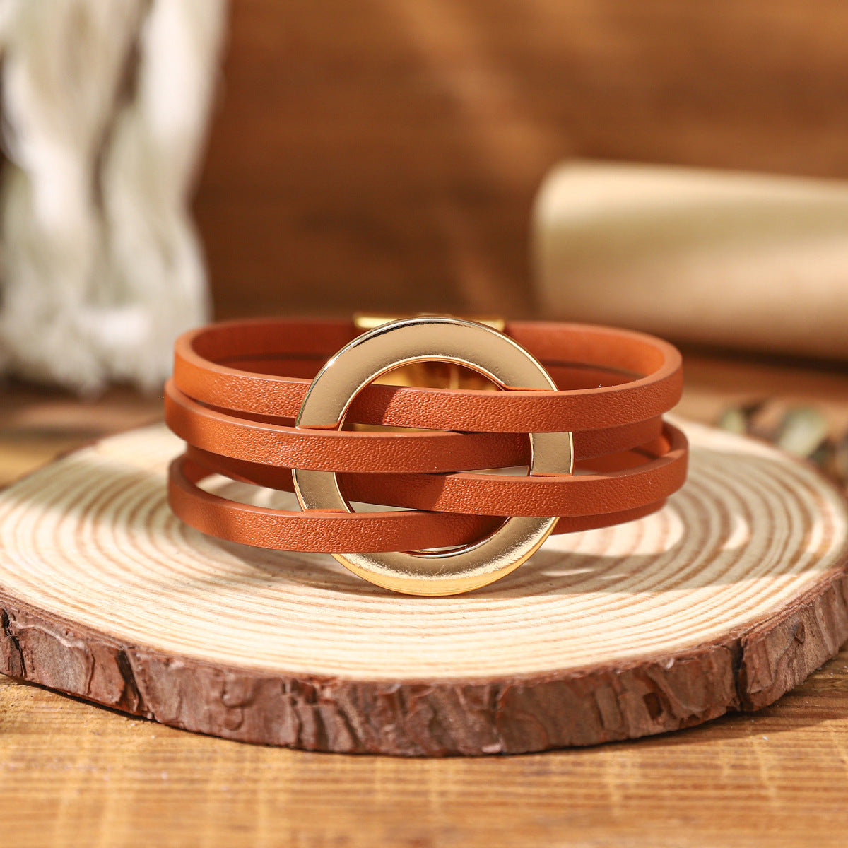 Twin Sense Leather Female Style Niche Design Bracelet