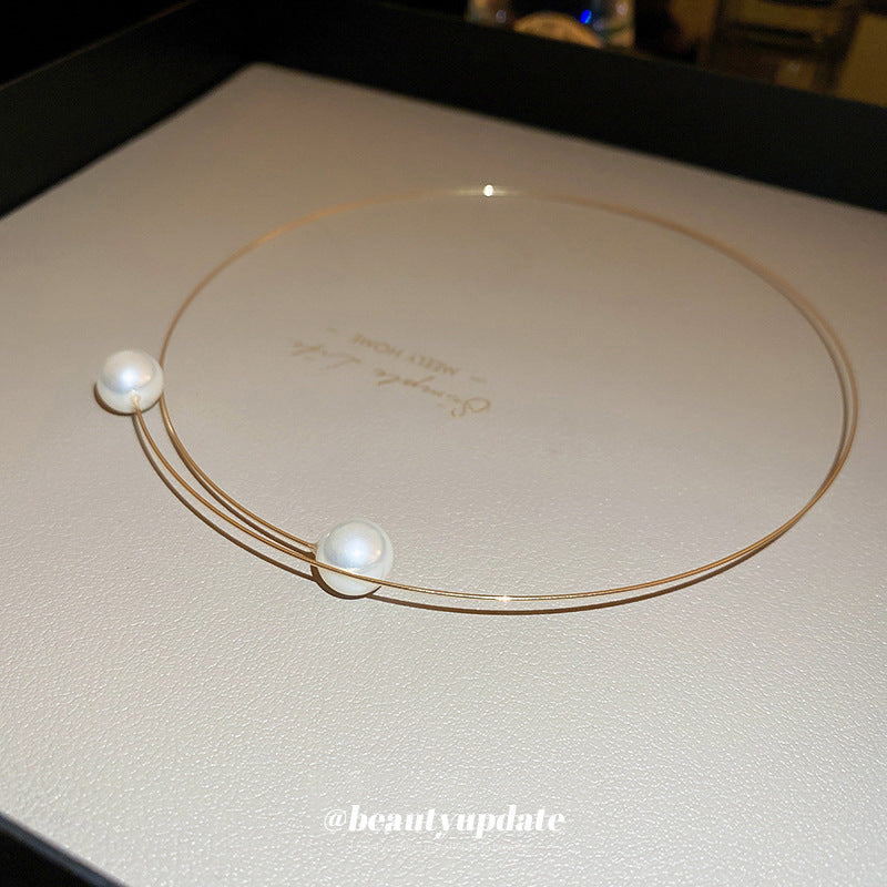 Women's Pearl Round Geometric Fashion Simple Elegant Collar