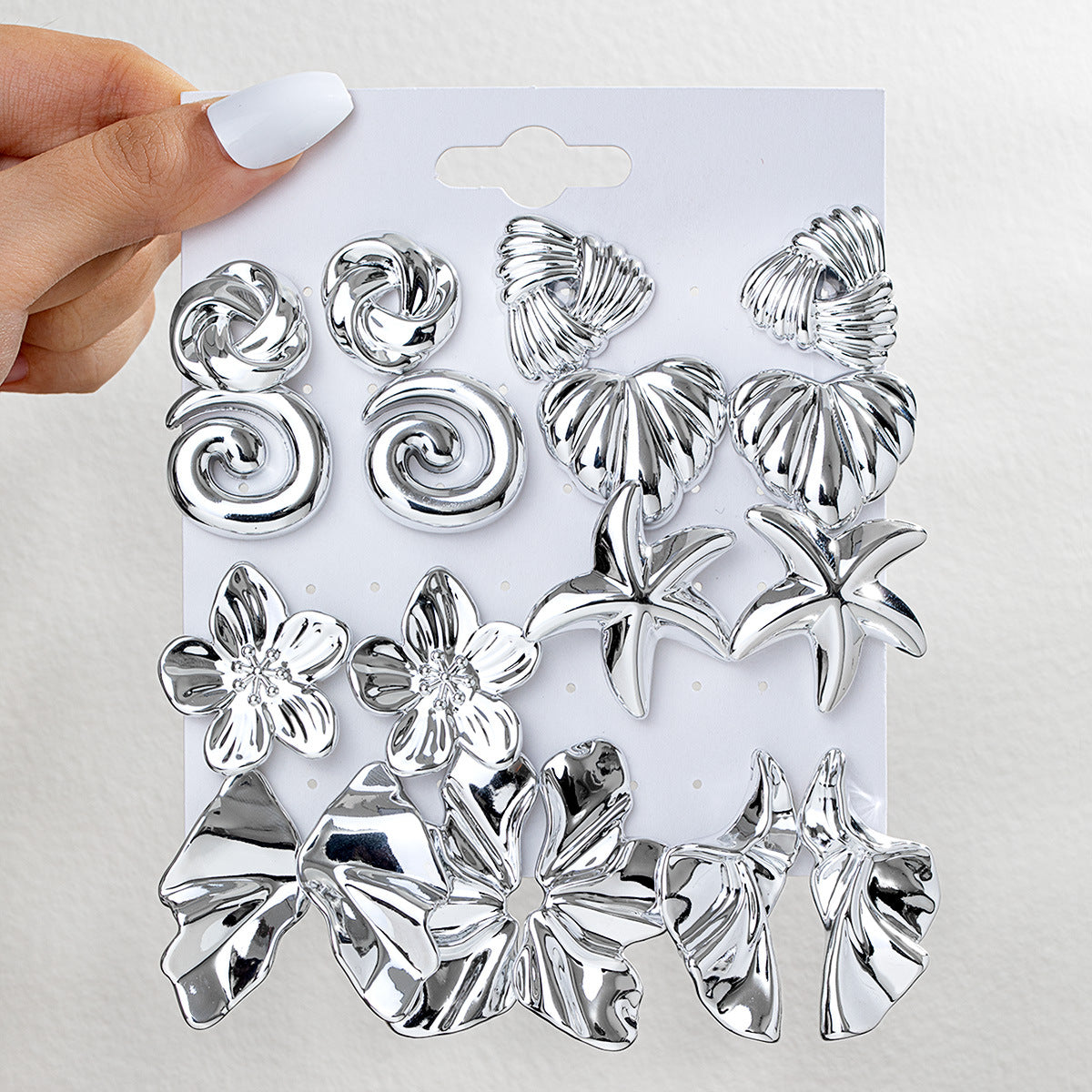 Women's Fashion High-grade Flower Starfish Heart Geometric Simple Match Stud Earrings