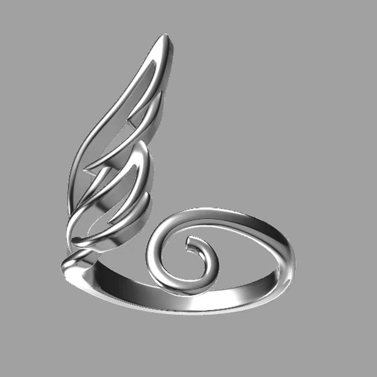 Men's Retro Trendy Sier Open Single Lucky Rings