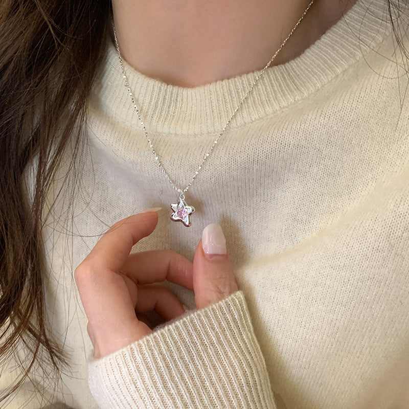 Pink Diamond Little Starfish Female Summer Light Luxury High-grade Five-pointed Necklace