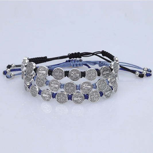 Cool Men's Figure Portrait Woven Holiday Bracelet