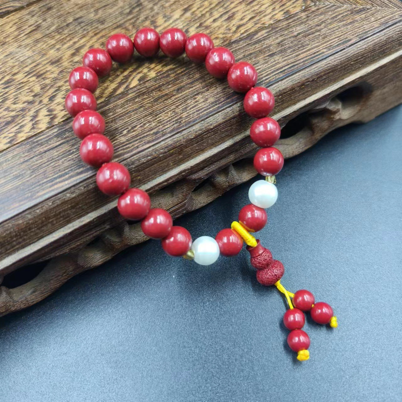 Women's & Men's Cinnabar Purple Gold Sand Single Circle Simple Buddha Beads Light Bracelet