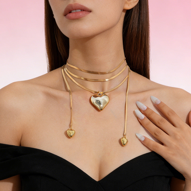 Women's Twin Fashion Small Square Long Sweater Necklace