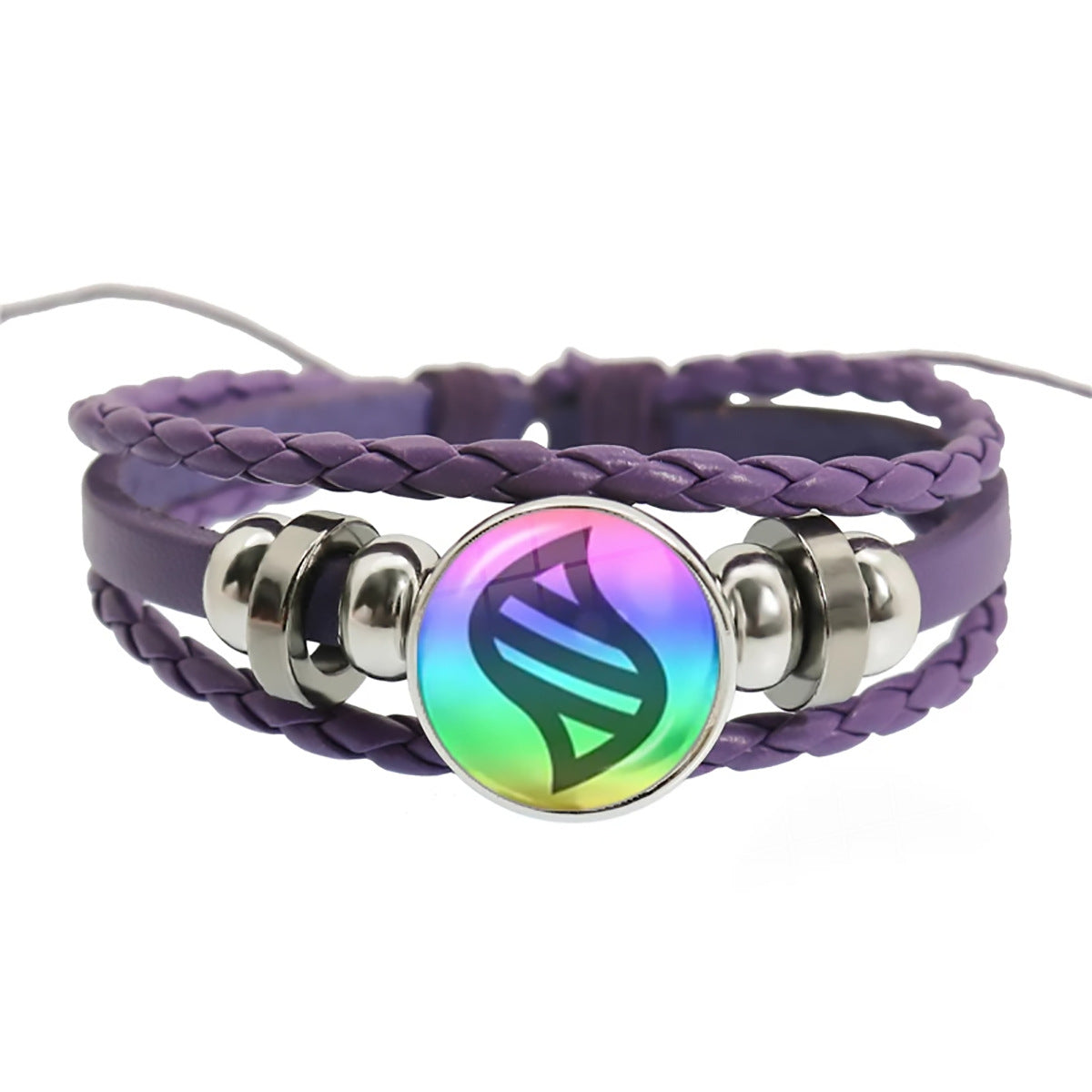 Women's & Men's Leather Time Stone Woven Hand Jewelry Bracelets