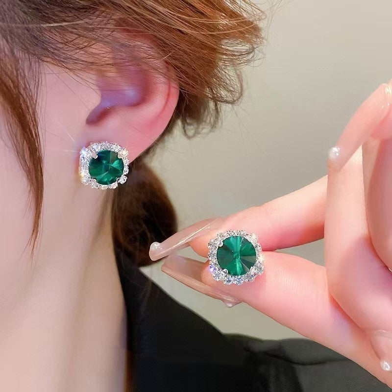 Diamond Emerald Green Square Zircon Two-piece Affordable Luxury Fashion Rings