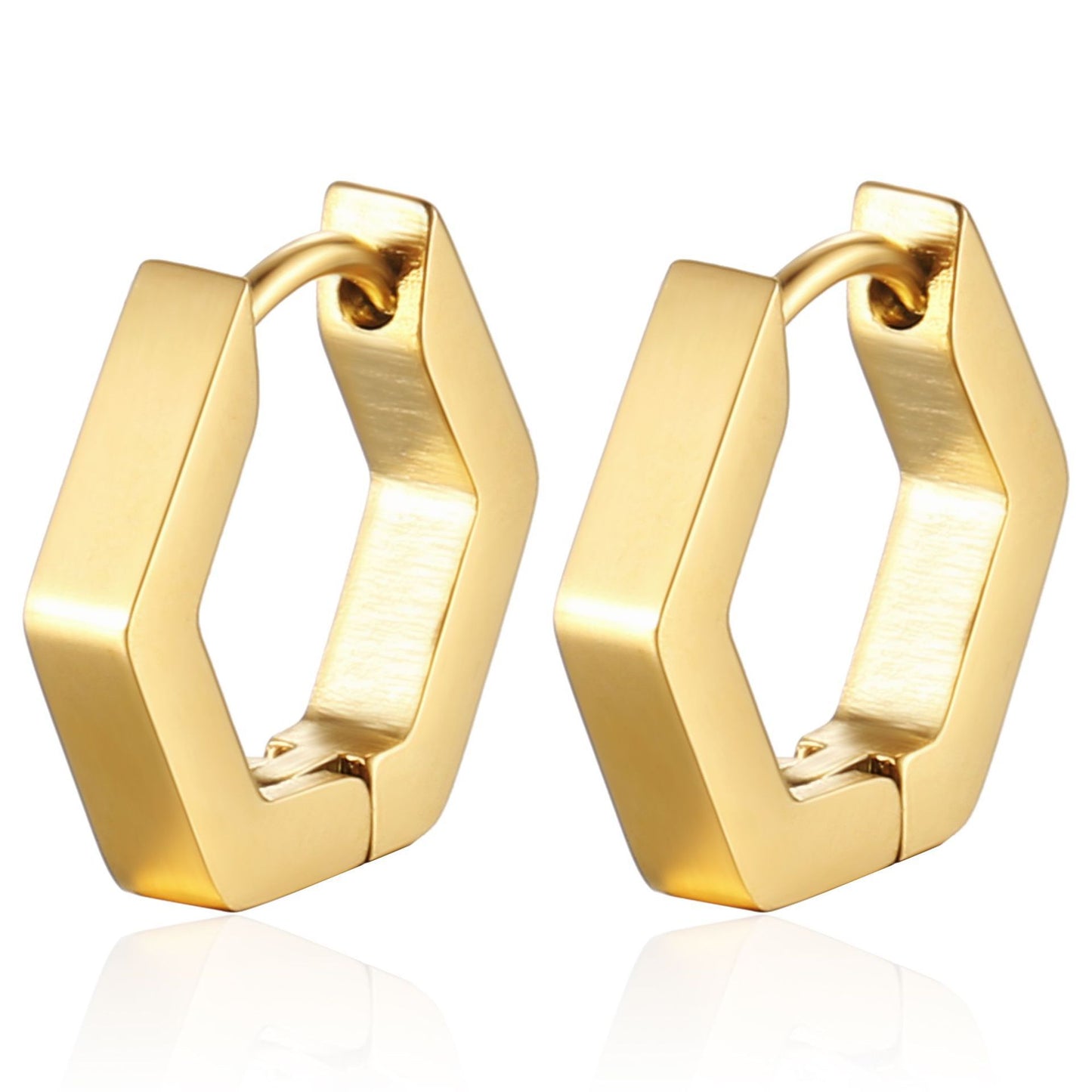 Titanium Steel Material Ear Clip Geometric Personality Trendy Simple Earrings