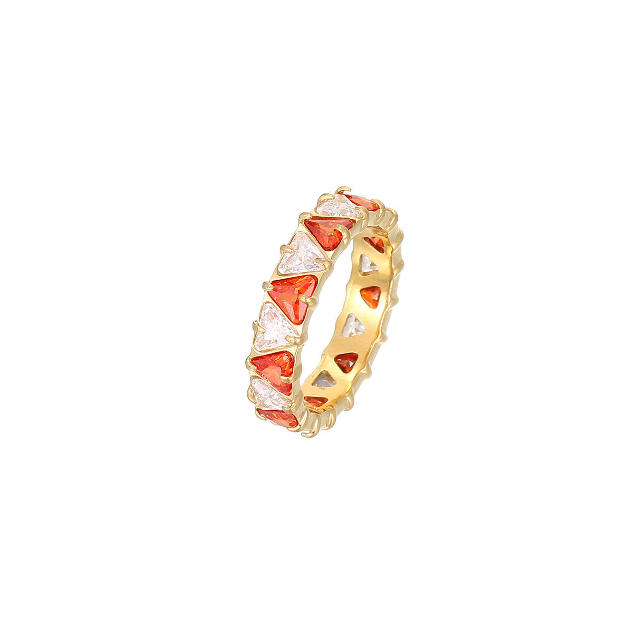Gang Drill Color Zircon Female Diamond Heart-shaped Rings