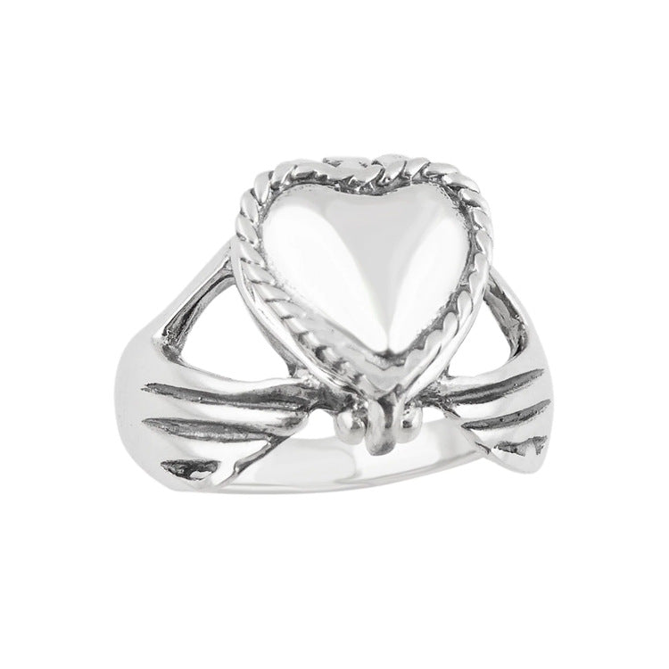 Women's Creative Holding Love Heart-shaped Fashion Retro Rings