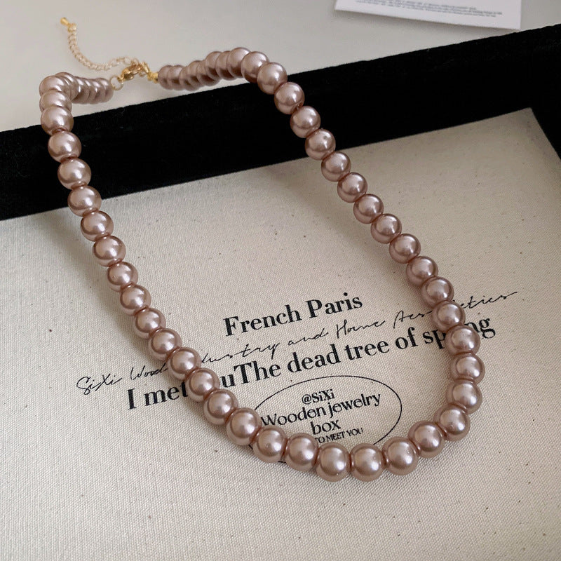 Women's Oversized Pearl Minimalist Design Clavicle Chain Necklaces