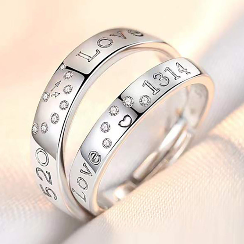 Women's & Men's Pair Simple Fashion Temperament Korean Style Rings