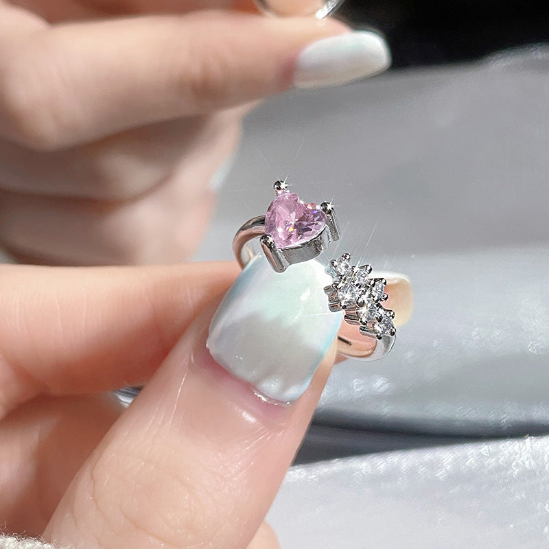 Barbie Style Heart Open Dopamine Design Rings